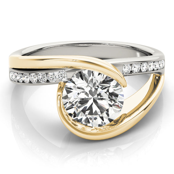 Resplendent Bypass Round Diamond Engagement Ring — 9K/18K Gold & Platinum
