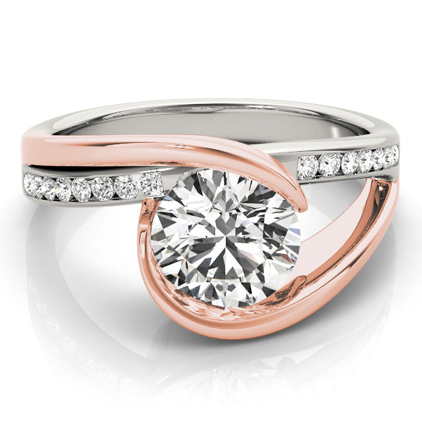 Resplendent Bypass Round Diamond Engagement Ring — 9K/18K Gold & Platinum