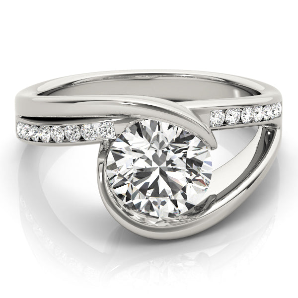 Resplendent Bypass Round Diamond Engagement Ring — 9K/18K Gold & Platinum