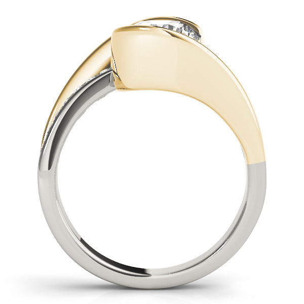 Resplendent Bypass Round Diamond Engagement Ring — 9K/18K Gold & Platinum