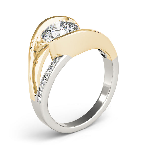 Resplendent Bypass Round Diamond Engagement Ring — 9K/18K Gold & Platinum
