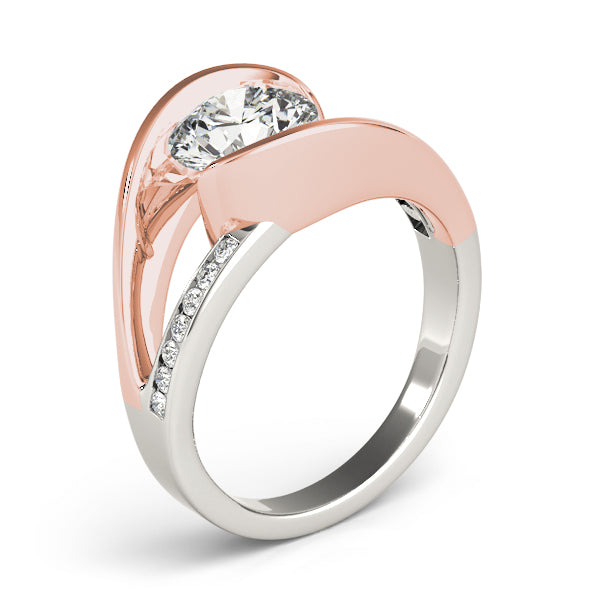 Resplendent Bypass Round Diamond Engagement Ring — 9K/18K Gold & Platinum