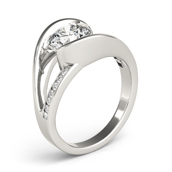 Resplendent Bypass Round Diamond Engagement Ring — 9K/18K Gold & Platinum