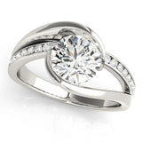 Resplendent Bypass Round Diamond Engagement Ring — 9K/18K Gold & Platinum