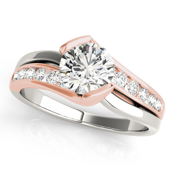 Cherished Bypass Round Diamond Engagement Ring — 9K/18K Gold & Platinum