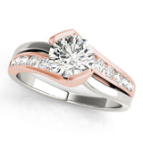 Cherished Bypass Round Diamond Engagement Ring — 9K/18K Gold & Platinum