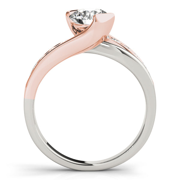 Cherished Bypass Round Diamond Engagement Ring — 9K/18K Gold & Platinum