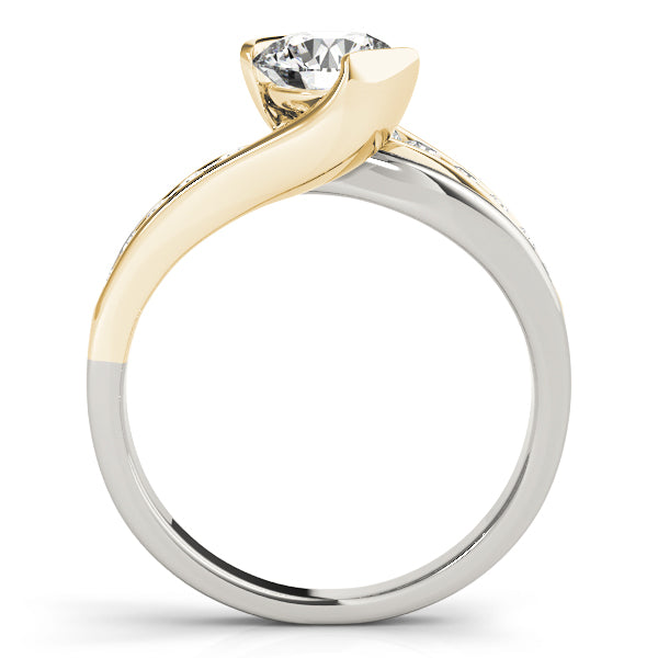 Cherished Bypass Round Diamond Engagement Ring — 9K/18K Gold & Platinum