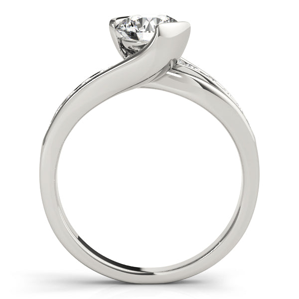 Cherished Bypass Round Diamond Engagement Ring — 9K/18K Gold & Platinum
