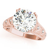 Couture 10mm Shank Design Round Diamond Engagement Ring — 9K/18K Gold & Platinum