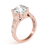 Couture 10mm Shank Design Round Diamond Engagement Ring — 9K/18K Gold & Platinum