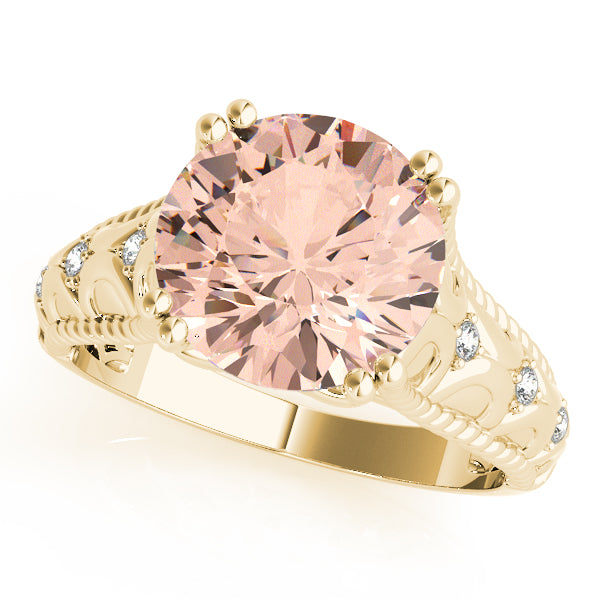 Couture 10mm Shank Design Round Diamond Engagement Ring — 9K/18K Gold & Platinum