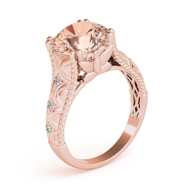 Couture 10mm Shank Design Round Diamond Engagement Ring — 9K/18K Gold & Platinum