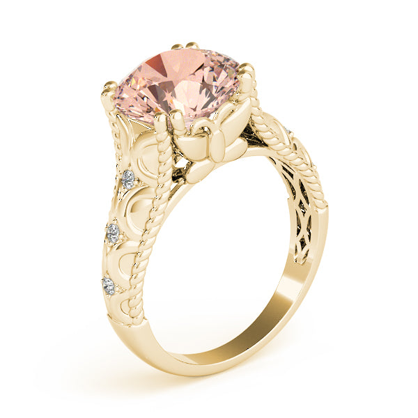 Couture 10mm Shank Design Round Diamond Engagement Ring — 9K/18K Gold & Platinum