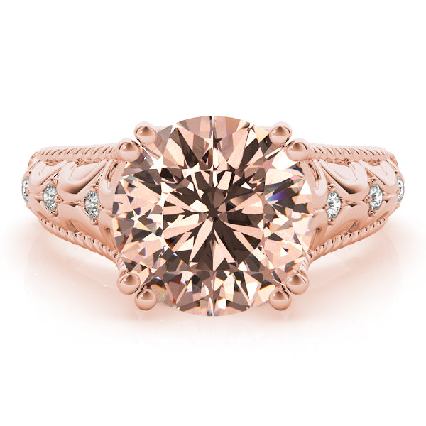 Couture 10mm Shank Design Round Diamond Engagement Ring — 9K/18K Gold & Platinum