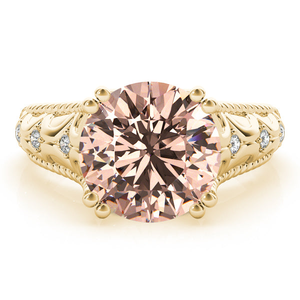 Couture 10mm Shank Design Round Diamond Engagement Ring — 9K/18K Gold & Platinum