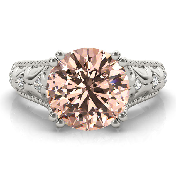 Couture 10mm Shank Design Round Diamond Engagement Ring — 9K/18K Gold & Platinum