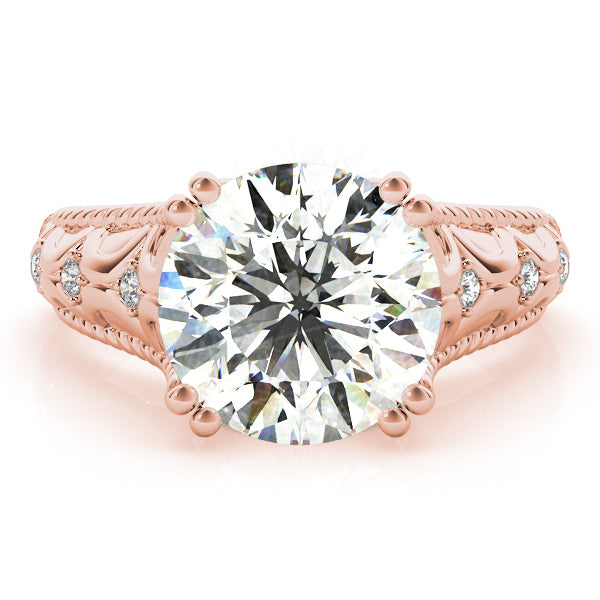 Couture 10mm Shank Design Round Diamond Engagement Ring — 9K/18K Gold & Platinum