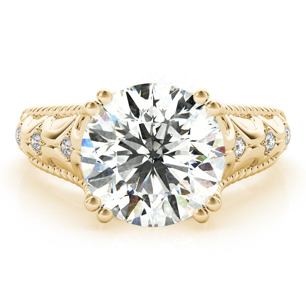 Couture 10mm Shank Design Round Diamond Engagement Ring — 9K/18K Gold & Platinum