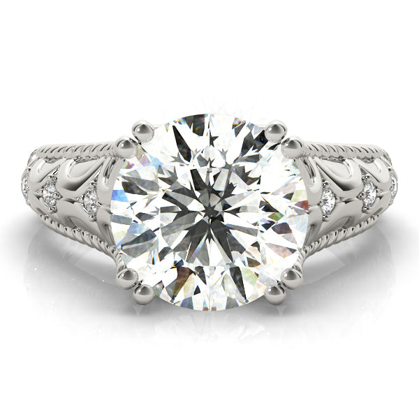 Couture 10mm Shank Design Round Diamond Engagement Ring — 9K/18K Gold & Platinum