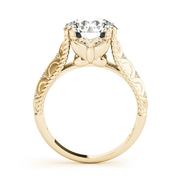 Couture 10mm Shank Design Round Diamond Engagement Ring — 9K/18K Gold & Platinum