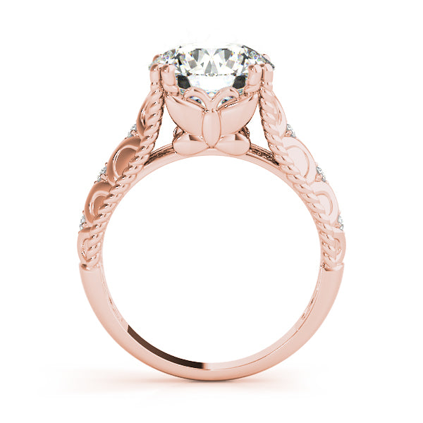 Couture 10mm Shank Design Round Diamond Engagement Ring — 9K/18K Gold & Platinum