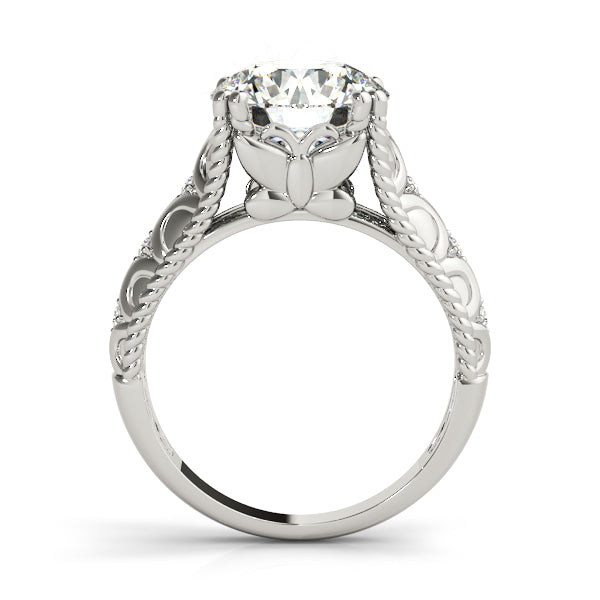 Couture 10mm Shank Design Round Diamond Engagement Ring — 9K/18K Gold & Platinum