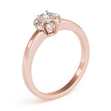 Graceful Cluster Ring Split Prongs Round Diamond Engagement Ring — 9K/18K Gold & Platinum