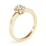 Graceful Cluster Ring Split Prongs Round Diamond Engagement Ring — 9K/18K Gold & Platinum