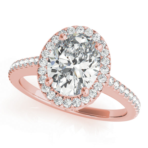 Brilliant Halo Oval Diamond Engagement Ring — 9K/18K Gold & Platinum