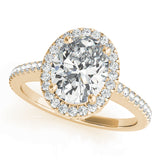 Brilliant Halo Oval Diamond Engagement Ring — 9K/18K Gold & Platinum
