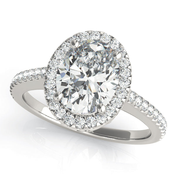 Brilliant Halo Oval Diamond Engagement Ring — 9K/18K Gold & Platinum