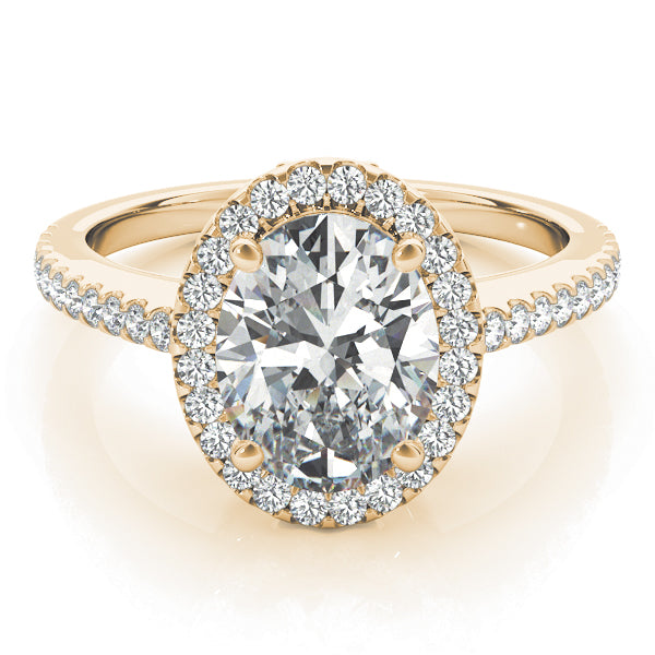 Brilliant Halo Oval Diamond Engagement Ring — 9K/18K Gold & Platinum