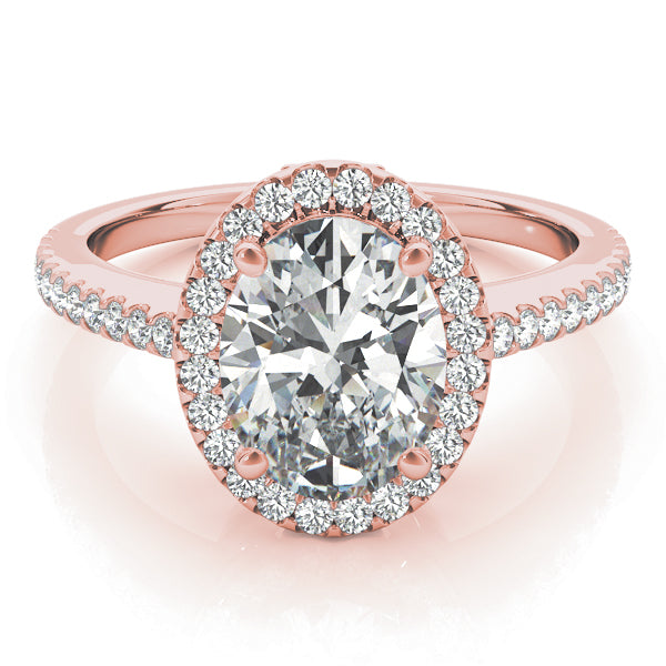 Brilliant Halo Oval Diamond Engagement Ring — 9K/18K Gold & Platinum