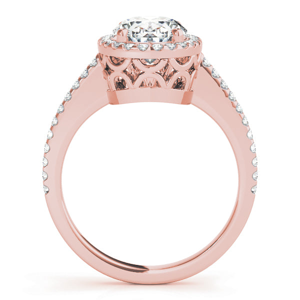 Brilliant Halo Oval Diamond Engagement Ring — 9K/18K Gold & Platinum