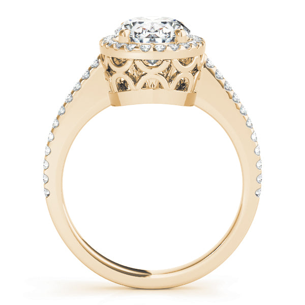 Brilliant Halo Oval Diamond Engagement Ring — 9K/18K Gold & Platinum