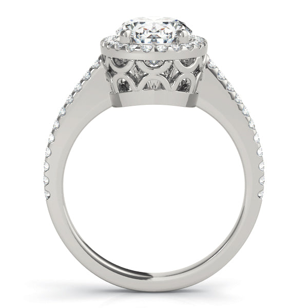 Brilliant Halo Oval Diamond Engagement Ring — 9K/18K Gold & Platinum