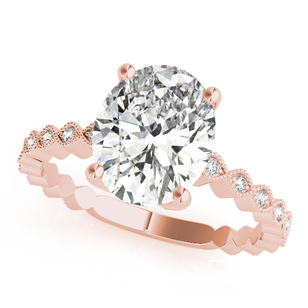Brilliant Color Rings Oval Diamond Engagement Ring — 9K/18K Gold & Platinum