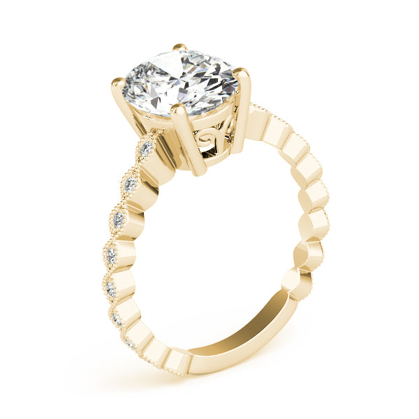 Brilliant Color Rings Oval Diamond Engagement Ring — 9K/18K Gold & Platinum