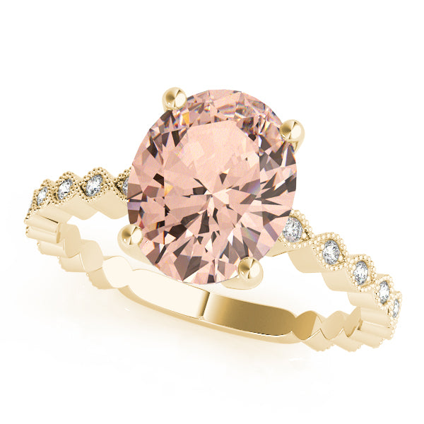 Brilliant Color Rings Oval Diamond Engagement Ring — 9K/18K Gold & Platinum