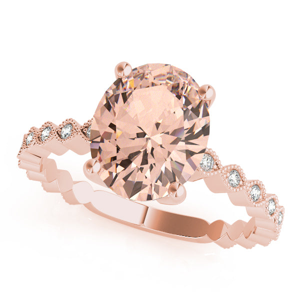 Brilliant Color Rings Oval Diamond Engagement Ring — 9K/18K Gold & Platinum