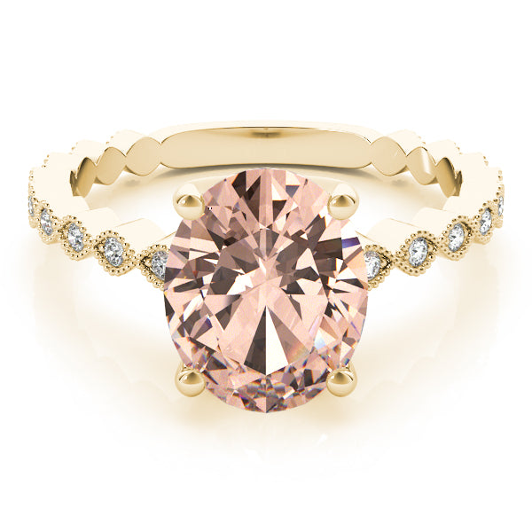 Brilliant Color Rings Oval Diamond Engagement Ring — 9K/18K Gold & Platinum
