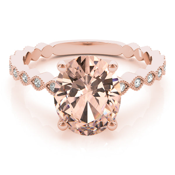 Brilliant Color Rings Oval Diamond Engagement Ring — 9K/18K Gold & Platinum