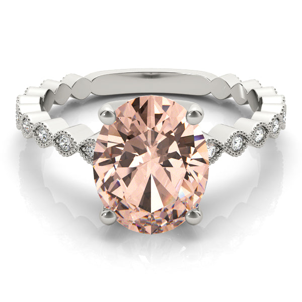 Brilliant Color Rings Oval Diamond Engagement Ring — 9K/18K Gold & Platinum