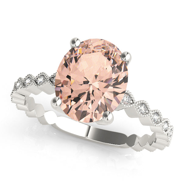 Brilliant Color Rings Oval Diamond Engagement Ring — 9K/18K Gold & Platinum