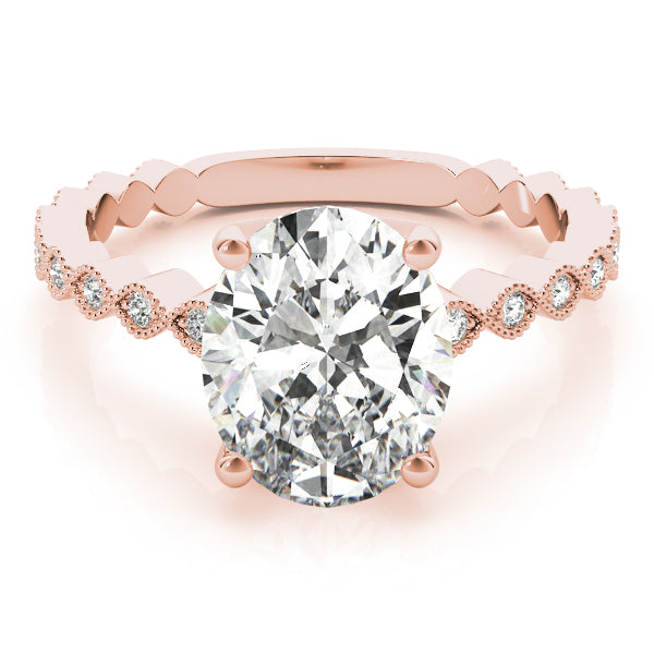 Brilliant Color Rings Oval Diamond Engagement Ring — 9K/18K Gold & Platinum