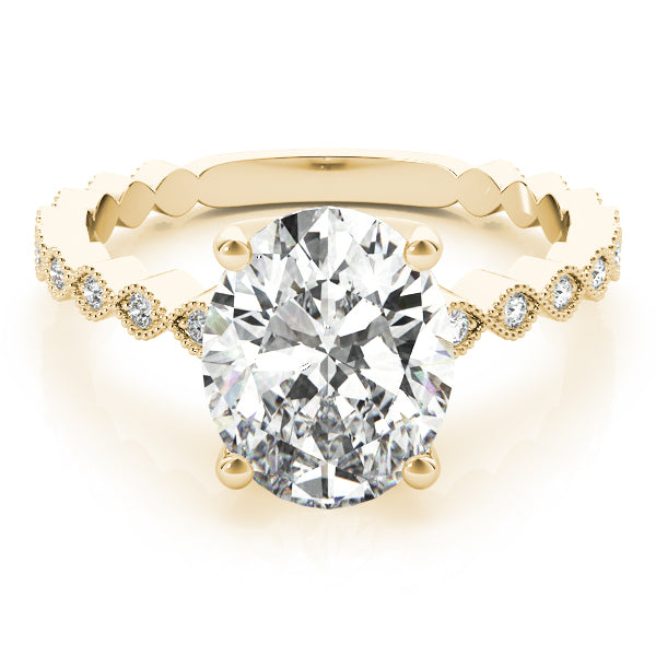 Brilliant Color Rings Oval Diamond Engagement Ring — 9K/18K Gold & Platinum