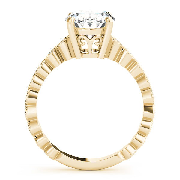 Brilliant Color Rings Oval Diamond Engagement Ring — 9K/18K Gold & Platinum