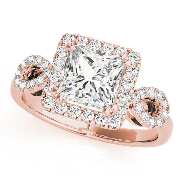 Enchanted Halo Princess Diamond Engagement Ring — 9K/18K Gold & Platinum