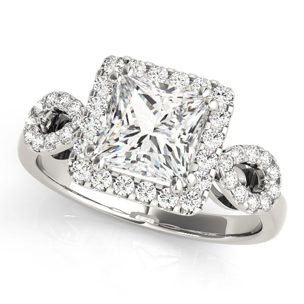 Enchanted Halo Princess Diamond Engagement Ring — 9K/18K Gold & Platinum